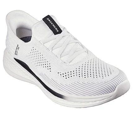 Skechers Men's Slip-ins Relaxed Fit Slade Quinto White Walking Shoes with Heel Pillow Technology and Charcoal Infused Memory Foam Insole for Superior Comfort, Size 40 Skechers Men's Slip-ins Relaxed Fit Slade Quinto White Walking Shoes with Heel Pillow Technology and Charcoal Infused Memory Foam Insole for Superior Comfort, Size 40
