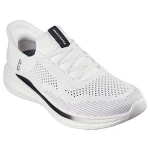 Skechers Men's Slip-ins Relaxed Fit Slade Quinto Walking Shoes with Heel Pillow, Breathable Knit Upper, Charcoal Infused Memory Foam Insole, and Goga Mat Arch Support Size 46 White - Skechers
