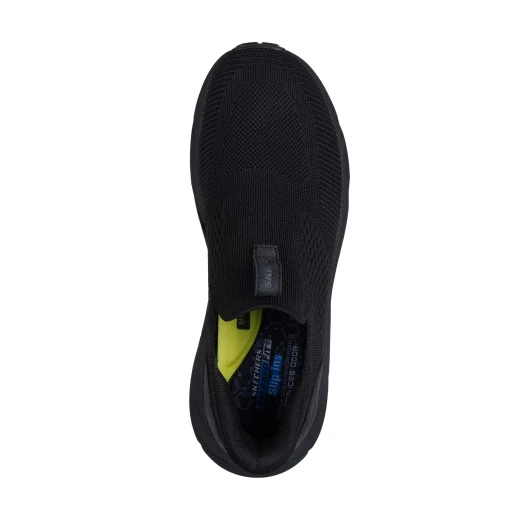 حذاء سكيتشرز للرجال سهل الارتداء كونر ميلتون بدون رباط أسود مريح بتصميم نباتي مع نعل داخلي من إسفنج ميموري فوم المبرد بالهواء ونعل خارجي مطاطي جوديير مقاوم للانزلاق مقاس 45 - سكيتشرز - Image 4