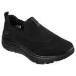Skechers Men's Go Walk Hyper Burst Savitar Athletic Shoes Black Engineered Knit Upper with Air Cooled Goga Mat Insole and Hyper Burst Cushioning Size 43 Laceless Stretch Fit Design - Skechers