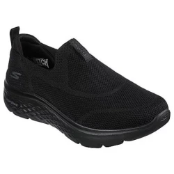 Skechers Men's Go Walk Hyper Burst Savitar Athletic Shoes Black Engineered Knit Upper with Air Cooled Goga Mat Insole and Hyper Burst Cushioning Size 43 Laceless Stretch Fit Design