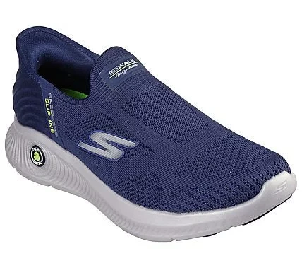 Skechers Hands Free Slip-ins GO WALK Anywhere The Tourist Men's Walking Shoes Stretch Fit Knit Upper Arch Fit Insole Hyper Burst Cushioning Goodyear Rubber Outsole Size 46 Navy - Skechers - Image 3