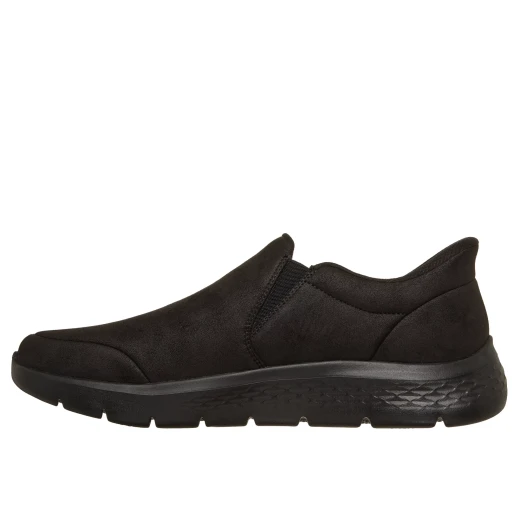 Skechers Men's GO WALK Flex 45 Black Hands Free Slip ins Walking Shoes Vegan Leather Air Cooled Memory Foam Insole Comfortable Laceless Design Size 45 - Skechers - Image 4
