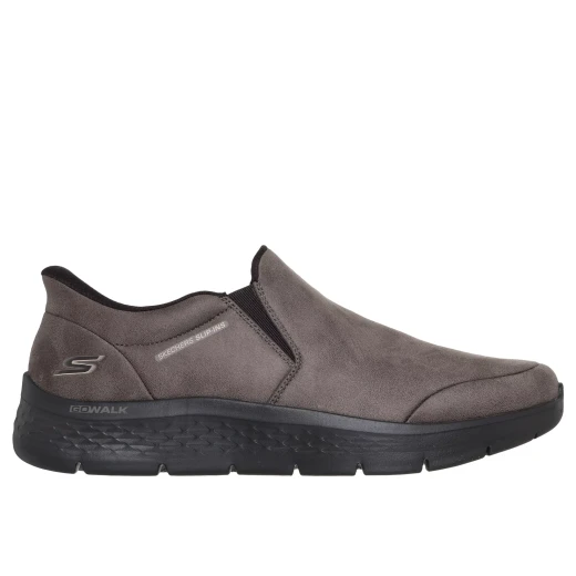 Skechers Men's Go Walk Flex Ray Hands Free Slip Ins Vegan Leather Walking Shoes with Air Cooled Memory Foam Insole Dark Taupe Size 42 - Skechers - Image 2