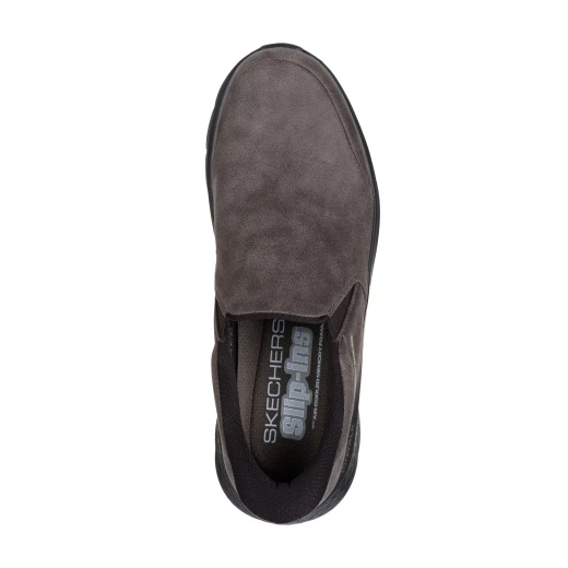 Skechers Men's GO WALK Flex Hands Free Slip ins Walking Shoes Dark Taupe with Air Cooled Memory Foam Insole, Vegan Leather Upper, Laceless Design, Size 42.5 - Skechers - Image 5