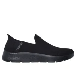 Skechers Men's GO WALK Flex Louis Slip On Shoes Black Featuring Hands Free Slip Ins Technology, Air Cooled Memory Foam Insole, and ULTRA GO Cushioning 40 - Skechers