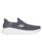 Skechers Men's Go Walk Now Slip-ins Comfort Walking Shoes with Heel Pillow, Laceless Design, Air-Cooled Goga Mat Insole, and Ultra Light Cushioning, Charcoal, Size 42.5 - Skechers