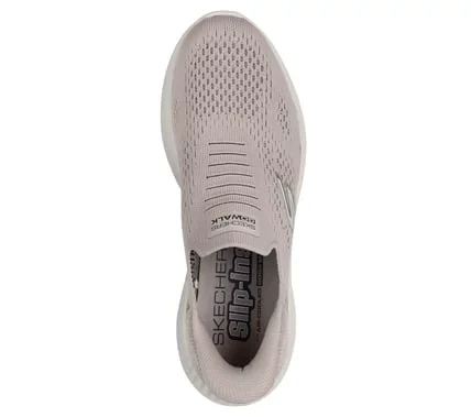Skechers Men's GO WALK Now Slip-ins Comfort Walking Shoes with Hands Free Design and Air-Cooled Goga Mat Insole, Taupe, Size 42.5. Sporty Vegan Laceless Fit - Skechers - Image 4