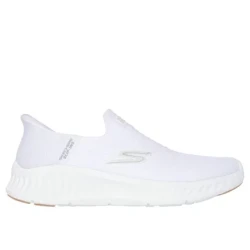Skechers Men's GO WALK Now 40 Slip On Walking Shoes White Color Laceless Design With Air Cooled Goga Mat Insole Ultra Light Cushioning Vegan Sporty Comfort Fit 216372-WHT, US Size