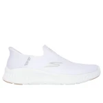 Skechers Men's GO WALK Now Slip-ins 216372 WHT White Comfort Walking Shoes with Hands Free Slip-in Design, Air Cooled Goga Mat Insole and Ultra Light Cushioning, Size 41 - Skechers