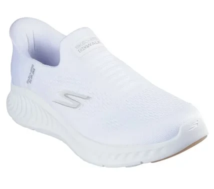 Skechers Men's GO WALK Now Slip-ins 216372 WHT White Comfort Walking Shoes with Hands Free Slip-in Design, Air Cooled Goga Mat Insole and Ultra Light Cushioning, Size 41 - Skechers - Image 3