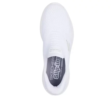 Skechers Men's GO WALK Now Slip-ins 216372 WHT White Comfort Walking Shoes with Hands Free Slip-in Design, Air Cooled Goga Mat Insole and Ultra Light Cushioning, Size 41 - Skechers - Image 4
