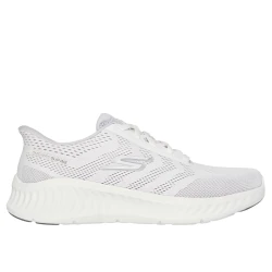 Skechers Men's GO WALK NOW 40 White Slip-On Walking Shoes with Hands Free Slip-ins, Air-Cooled Goga Mat Insole, and Ultra Light Cushioning for All Day Comfort