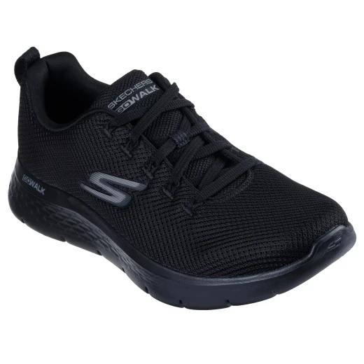 Skechers Men's GO WALK Flex Vespid Lace Up Walking Shoes Black 46 with Breathable Mesh Upper, Air Cooled Goga Mat Insole and Lightweight Ultra GO Cushioning Comfort Footwear - Skechers - Image 2