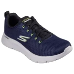 Skechers Men's Go Walk Flex Vespid Navy Athletic Walking Shoes Featuring Breathable Mesh Upper, Air Cooled Goga Mat Insole, Lightweight Ultra Go Cushioning, Lace Up Design, Size 40 - Skechers