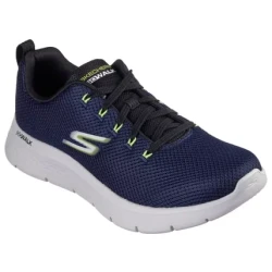 Skechers Men's Go Walk Flex Vespid Navy Athletic Walking Shoes Featuring Breathable Mesh Upper, Air Cooled Goga Mat Insole, Lightweight Ultra Go Cushioning, Lace Up Design, Size 40