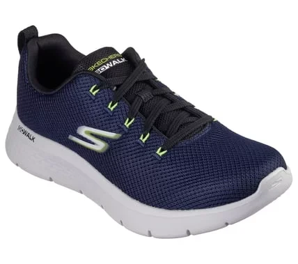 Skechers Men's Go Walk Flex Vespid Navy Athletic Walking Shoes Featuring Breathable Mesh Upper, Air Cooled Goga Mat Insole, Lightweight Ultra Go Cushioning, Lace Up Design, Size 40 - Skechers - Image 2