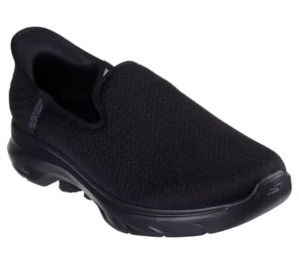 Skechers Men's GO WALK 7 Daley 2 Hands Free Slip-ins Black 41 Featuring Air Cooled Memory Foam Ultra Go Cushioning and Hyper Pillar Technology Vegan Design