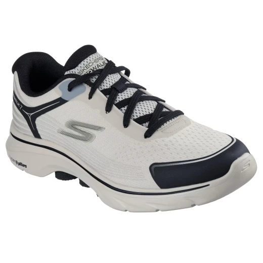 Skechers Men's GO WALK 7 Alen Taupe Walking Shoes with Air Cooled Goga Mat Insole for All Day Comfort, Size 45. Breathable Design for Dry Feet and Odor Prevention. - Skechers - Image 3