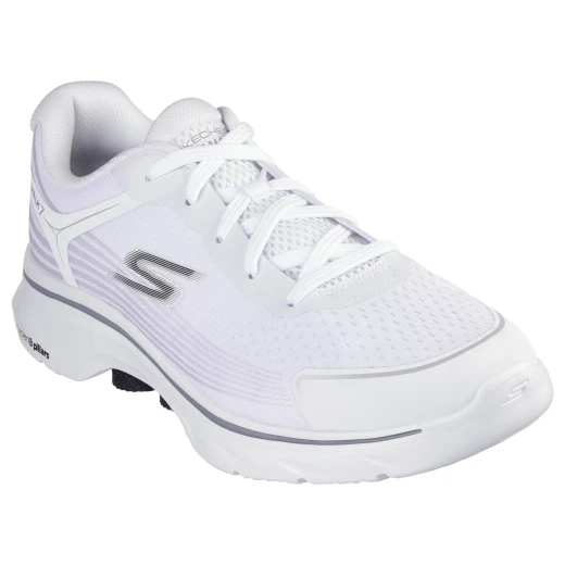 Skechers Men's Go Walk 7 Alen Walking Shoes White Size 45 Featuring Air Cooled Goga Mat Insole for All Day Comfort and Breathability - Skechers - Image 3