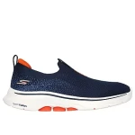 Skechers Men's GO WALK 7 Slip On Walking Shoes Navy Size 46 Featuring Air Cooled Goga Mat Insole and Ultra GO Cushioning Technology - Skechers