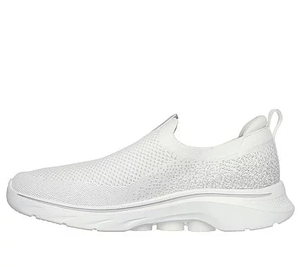 Skechers Men's GO WALK 7 Slip On Walking Shoes White Color, Air Cooled Goga Mat Insole, Lightweight Ultra Go Cushioning, Size 43 - Skechers - Image 4