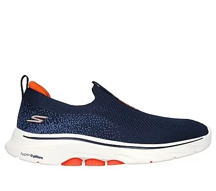 Skechers Men's GO WALK 7 Slip On Walking Shoes White Color, Air Cooled Goga Mat Insole, Lightweight Ultra Go Cushioning, Size 43 - Skechers - Image 5