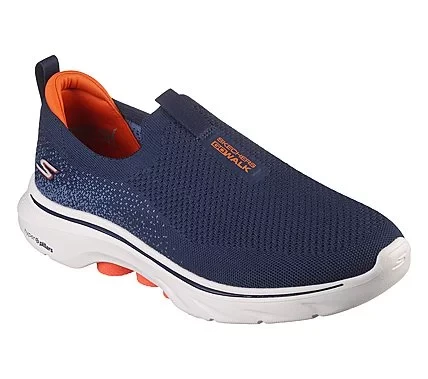 Skechers Men's GO WALK 7 Slip On Walking Shoes White Color, Air Cooled Goga Mat Insole, Lightweight Ultra Go Cushioning, Size 43 - Skechers - Image 7