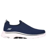 Skechers Men's GO WALK 7 Navy Slip On Walking Shoes Size 43 Featuring Air Cooled Goga Mat Insole and Ultra GO Cushioning for All Day Comfort and Support - Skechers
