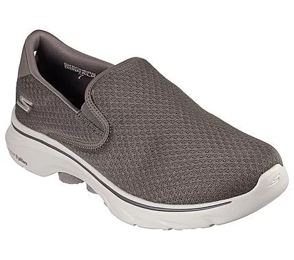 Skechers Men's GO WALK 7 Laceless Walking Shoes with Air Cooled Goga Mat Insole and Ultra GO Cushioning. Features Hyper Pillar Technology. Size 40, Taupe Color. - Skechers - Image 3