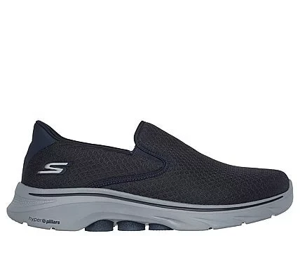 Skechers Men's GO WALK 7 Laceless Walking Shoes with Air Cooled Goga Mat Insole and Ultra GO Cushioning. Features Hyper Pillar Technology. Size 40, Taupe Color. - Skechers - Image 5