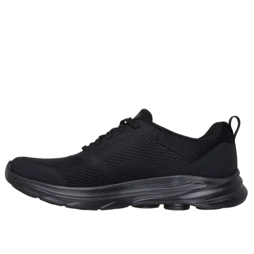 Skechers Men's GO Walk 8 Slip On Walking Shoes with Bungee Laces Athletic Mesh Upper Air Cooled Goga Mat Insole Ultra GO Midsole Cushioned 41 Black Comfortable Stylish Footwear - Skechers - Image 5