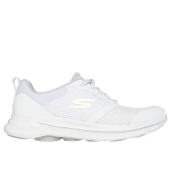Skechers Men's GO Walk 8 Slip On Walking Shoes White Athletic Mesh with Air Cooled Goga Mat Insole and Lightweight Ultra Go Midsole, Size 45