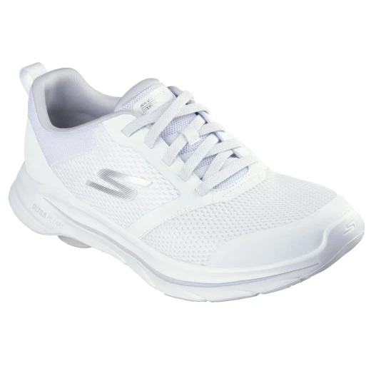 Skechers Men's GO Walk 8 Slip On Walking Shoes White with Athletic Mesh Upper 42.5 Featuring Air Cooled Goga Mat Insole and Lightweight Ultra Go Midsole for Comfortable Daily Wear - Skechers - Image 3