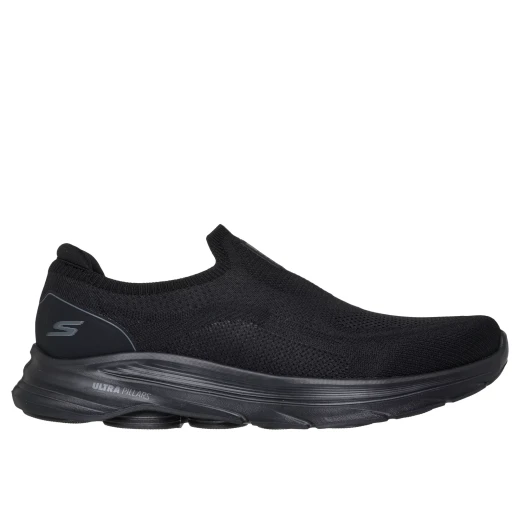 Skechers Men's Go Walk 8 Slip On Walking Shoes Black 42.5 Featuring Stretch Fit Knit Upper, Air Cooled Goga Mat Insole, Ultra Go Foam Cushioning and Ultra Pillars for Support - Skechers - Image 2