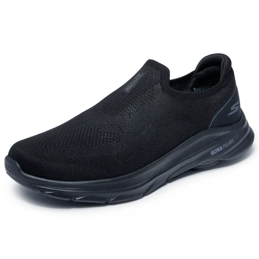 Skechers Men's Go Walk 8 Slip On Walking Shoes Black 42.5 Featuring Stretch Fit Knit Upper, Air Cooled Goga Mat Insole, Ultra Go Foam Cushioning and Ultra Pillars for Support - Skechers - Image 4