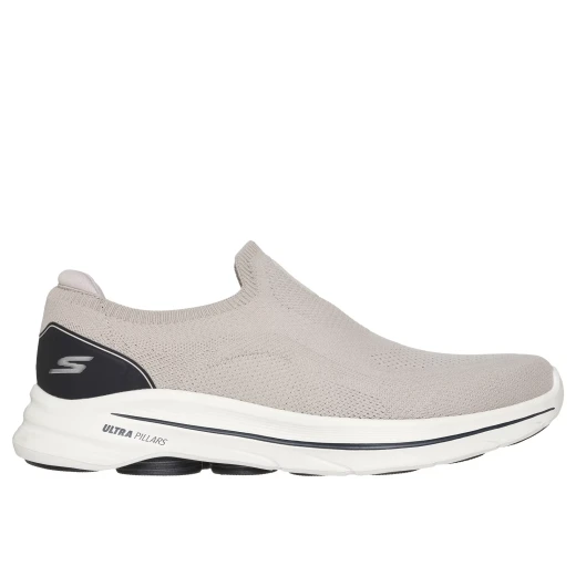 Skechers Men's GO WALK 8 Taupe Walking Shoes with Stretch Fit Knit Upper, Air Cooled Goga Mat Insole, Ultra Go Foam Midsole, and Ultra Pillars for Added Support Size 45 - Skechers - Image 2