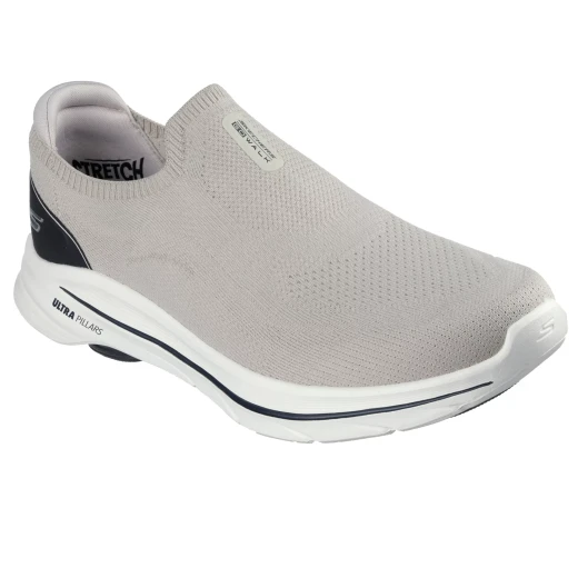 Skechers Men's GO WALK 8 Taupe Walking Shoes with Stretch Fit Knit Upper, Air Cooled Goga Mat Insole, Ultra Go Foam Midsole, and Ultra Pillars for Added Support Size 45 - Skechers - Image 3