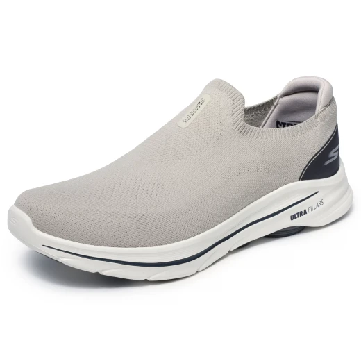 Skechers Men's GO WALK 8 Taupe Walking Shoes with Stretch Fit Knit Upper, Air Cooled Goga Mat Insole, Ultra Go Foam Midsole, and Ultra Pillars for Added Support Size 45 - Skechers - Image 4