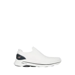 حذاء المشي سكيتشرز GO WALK 8 جاب للرجال أبيض مقاس 47 بدون رباط نسيج مطاطي مسامي بتقنية Air Cooled Goga Mat ونعل Ultra Go فوم داعم