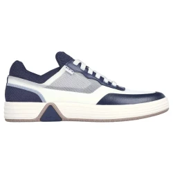 Mark Nason Alpha Cup Fielder Men's White Leather Sneakers with Memory Foam Lux Insole, Lace Up Design, and Synthetic Trim, Size 40