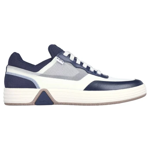 Mark Nason Alpha Cup Fielder Men's White Leather Sneakers with Memory Foam Lux Insole, Lace Up Design, and Synthetic Trim, Size 40
