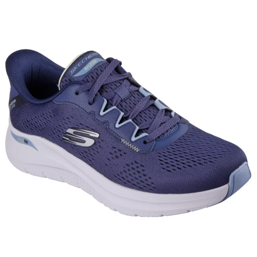 Skechers Arch Fit 2.0 Vortaro Men's Lace Up Vegan Shoes with Removable Arch Fit Insole for All Day Comfort and Support, Engineered Mesh Upper, Cushioned Midsole, Navy Size 40 - Skechers - Image 3