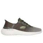 Skechers Men's Bounder 2.0 Tellem Slip-ins Olive Sneakers with Air-Cooled Memory Foam Insole and Hands Free Design Sizes 45. Comfortable Vegan Lace Up Shoes for Men - Skechers