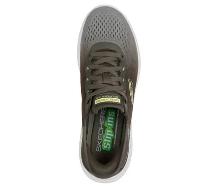 Skechers Men's Bounder 2.0 Tellem Slip-ins Olive Sneakers with Air-Cooled Memory Foam Insole and Hands Free Design Sizes 45. Comfortable Vegan Lace Up Shoes for Men - Skechers - Image 4