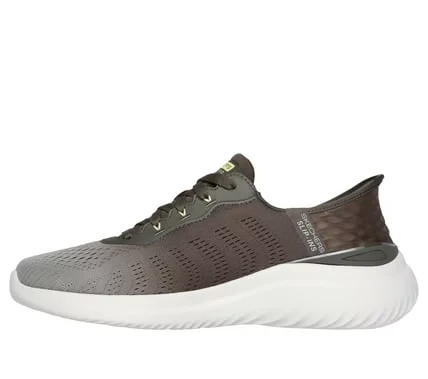 Skechers Men's Bounder 2.0 Tellem Slip-ins Vegan Sneakers Olive with Air-Cooled Memory Foam Insole. Easy Hands Free Design, Size 40 - Skechers - Image 5