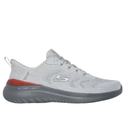 Skechers Men's Bounder 2.0 Almir Hands Free Slip-ins Vegan Sneakers with Breathable Engineered Mesh Upper and Air-Cooled Memory Foam Insole Gray Color Size 40