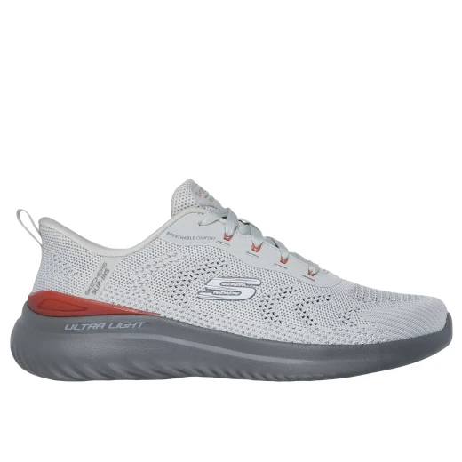 Skechers Men's Bounder 2.0 Almir Hands Free Slip-ins Vegan Sneakers with Breathable Engineered Mesh Upper and Cushioned Air-Cooled Memory Foam Insole. Gray Color, Size 46. - Skechers - Image 2