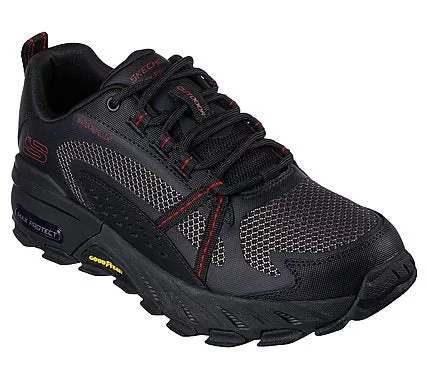 Skechers Max Protect Men's Water Resistant Leather and Mesh Black Sneakers with Air Cooled Memory Foam Insole and Goodyear Performance Outsole, Size 40 - Skechers - Image 3