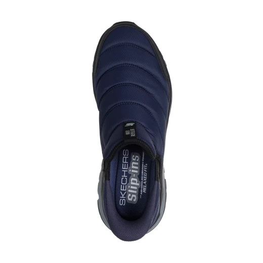 Skechers Men's D'Lux Journey Navy Lace Up Sneakers with Air Cooled Memory Foam Insole for Superior Comfort and Lightweight Mesh Upper. Available in Size 46. - Skechers - Image 4